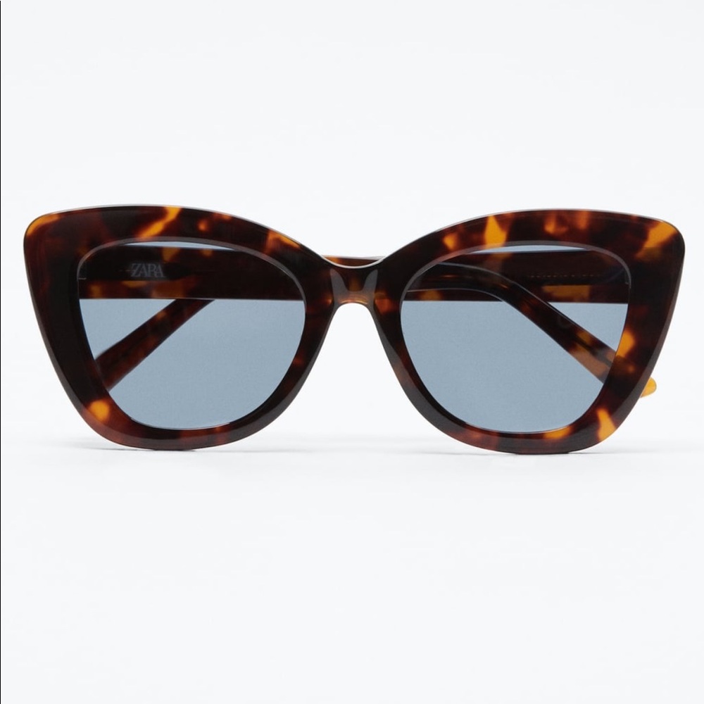 Zara Acetate Tortoiseshell Effect Sunglasses - image 1